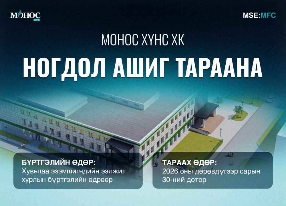 Монос Хүнс ХК 2025 оны цэвэр ашгаас 1.84 тэрбум төгрөгийн ногдол ашиг хуваарилна